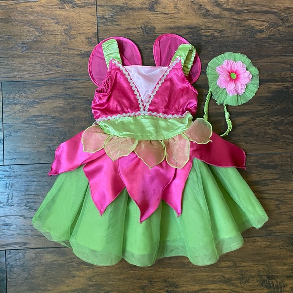 The Children's Place Other - The Children’s Place, Girls, Butterfly Fairy Costume, Pink & Green, Size XXS 2/3